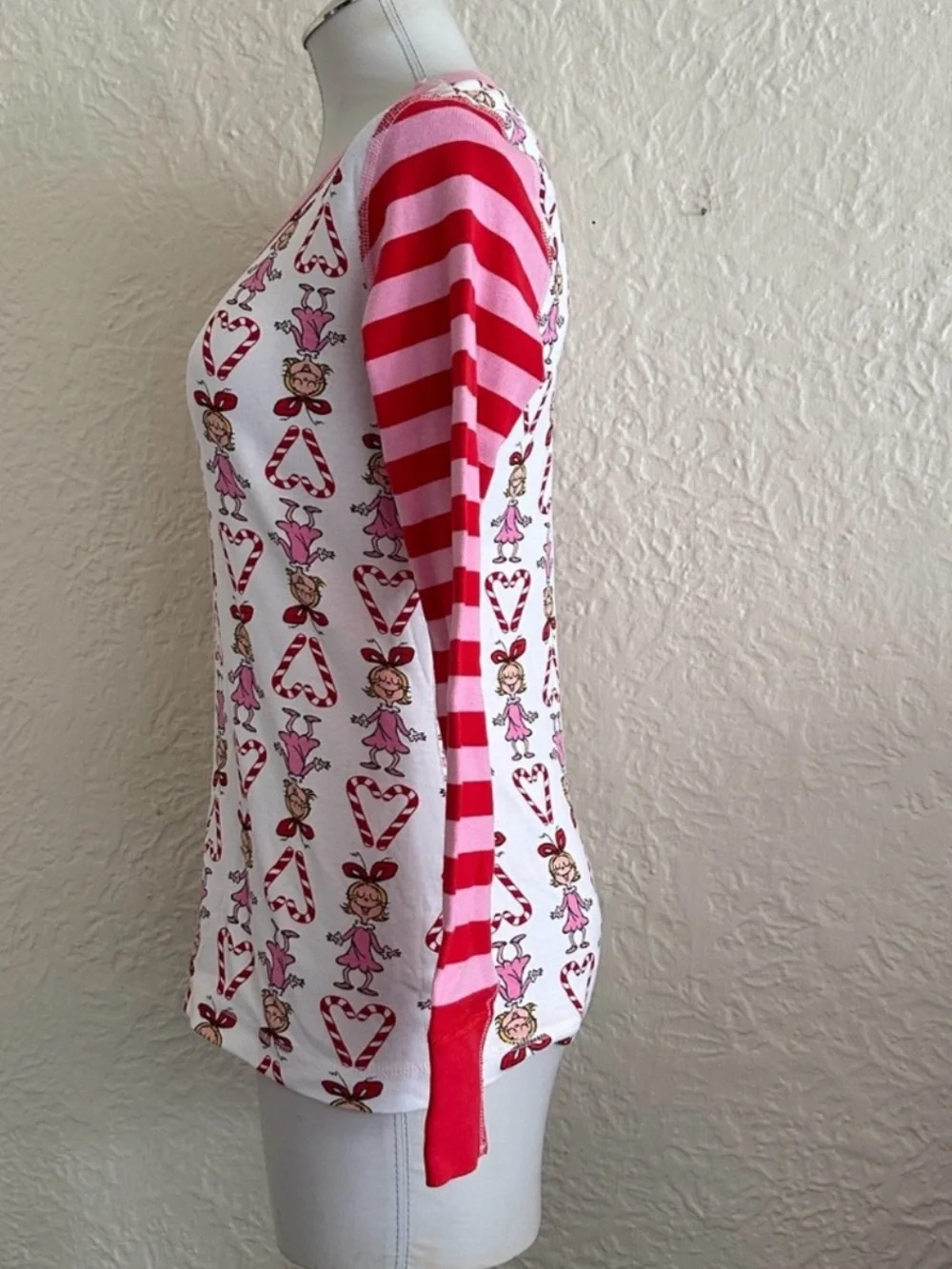 Hanna Andersson x The Grinch Cindy Lou Who Pink Red Stripe Pajama Top Medium